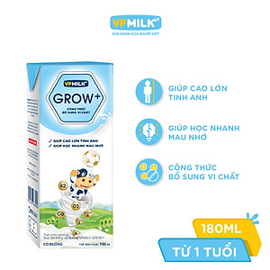 Sữa Tiệt Trùng Có Đường VPMilk Grow+ Hộp 180ml (Thùng 48 Hộp)