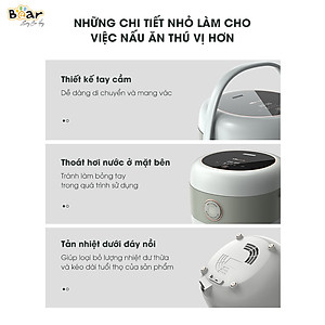 Nồi Cơm Cao Tần, Nồi Cơm Điện Thông Minh BEAR SB-NC16L Dung Tích 1.6 Lít Công Suất 400 W - Hàng Chính Hãng