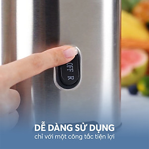 Máy ép chậm Elmich JEE-8769, công suất 200W, tốc độ quay 65 vòng/phút, độ ồn thấp dưới 62db  - Hàng chính hãng