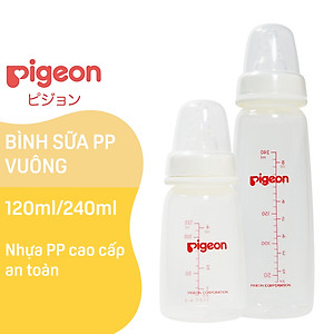 Bình sữa cổ hẹp PP vuông Pigeon 120ml/240ml