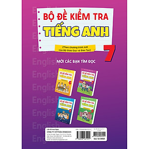 Sách Bộ đề kiểm tra tiếng Anh 7 (Chương Trình Thí Điểm)