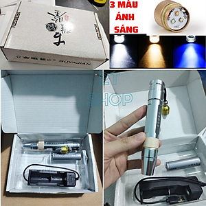 Đèn soi, rọi tiền, đá ,  cua gạch với ánh sáng mạnh, 3 màu tiện dụng kèm theo bộ sạc