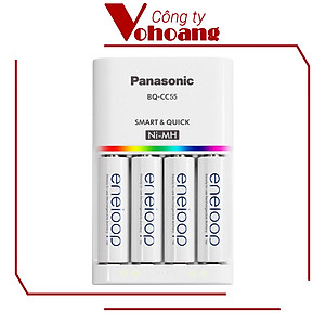 BỘ PIN SẠC NHANH PANASONIC AA/ AAA KJ55 (4 VIÊN AA 2000MAH) hàng chính hãng