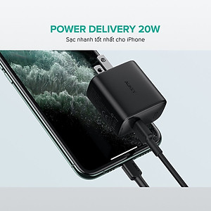 Cốc sạc Aukey 1Type-C 20W PA-F1S - Hàng chính hãng