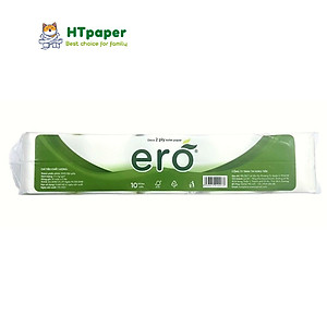 Giấy vệ sinh loại 10 cuộn không lõi trắng mịn dai không bụi cao cấp ERO - HTpaper (10 cuộn)