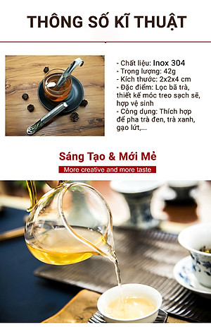 Dụng Cụ Lọc Trà KUNBE Chất Liệu Inox 304 Dạng Ống Lưới Nhỏ Gọn Tiện Lợi