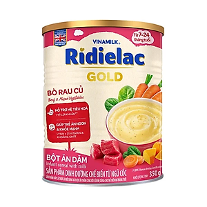 BỘ 3 LON BỘT ĂN DẶM RIDIELAC GOLD BÒ RAU CỦ - 350G
