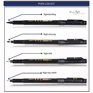 Bút viết thư pháp calligraphy Lalunavn, bút lông đầu brush Baoke nhiều ngòi có thể đổ mực