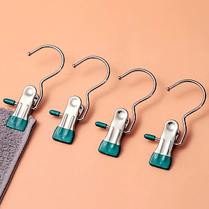 Móc Treo Đồ Có Kẹp Chống Trượt, Kẹp Đơn Phơi Quần Áo Đa Năng Bằng Thép Không Gỉ Bọc Nhựa PVC Chắc Chắn - Hàng Chính Hãng MINIIN
