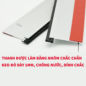1 Mét Ron Chân Cửa Thanh Chắn Chân Cửa Nhôm Kèm Chổi Sẵn Keo Dán 50mm 60mm Ngăn Bụi Côn Trùng Gián Chuột Legaxi
