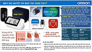 Máy đo huyết áp bắp tay Omron HEM_7361T - Cảnh báo nguy cơ đột quỵ sớm.