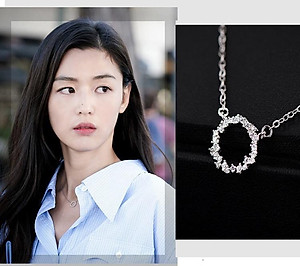 Bộ trang sức nữ 2 món mặt tròn đính đá Huyền thoại biển xanh