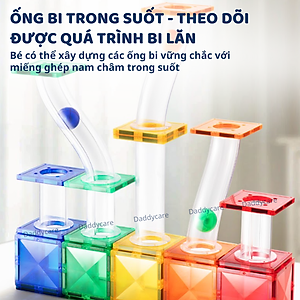 Bộ xếp hình nam châm lắp ráp đường ống Mideer Colorful Magnetic Tiles- Marble Run