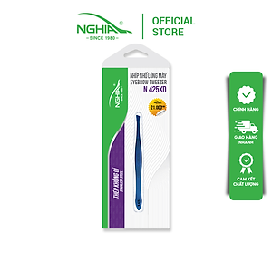 Nhíp Inox Đầu Xéo Nhổ Lông Mày Cao Cấp Kềm Nghĩa N.425