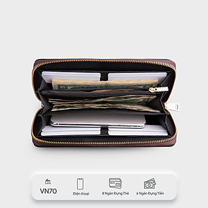 Ví Lata ( Thời trang nữ dáng cầm tay dáng dài - Ví da VN70 )
