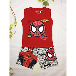 Đồ bộ thun bé trai siêu nhân nhện-Spider man từ 10-40Kg-giặt không vở hình-H&N