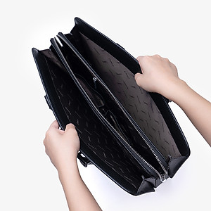 Túi Xách Cặp Da Nam Công Sở GENCE CGL08 Chất Liệu Da Bò Khóa Số Cao Cấp Màu Đen