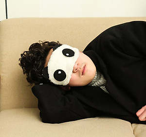 Tấm Bịt Mắt Ngủ Hình Gấu Panda Dễ Thương, Chất Liệu Bông Mềm Mại Dây Thun Co Giãn Tốt - Miếng bịt mắt ngủ cho văn phòng, du lịch