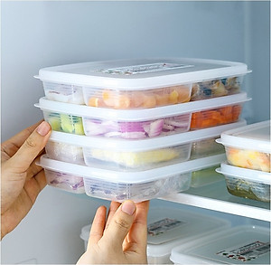 Hộp nhựa bảo quản thực phẩm đa năng và tiện lợi có chia 4 ngăn Nakaya - Hàng nội địa Nhật Bản.