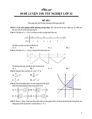 Sách - Tuyển Tập 38 Đề Ôn Thi Tốt Nghiệp Lớp 12 Môn Toán