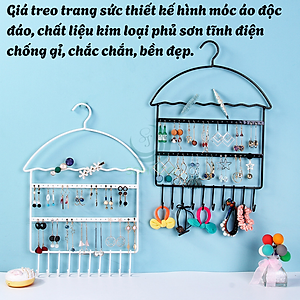 Giá Treo Trang Sức Hình Móc Áo Đa Năng- Kệ Treo Khuyên Tai, Vòng Tay, Dây Chuyền Gắn Tường+ Kèm Móc Dán
