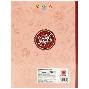 Vở Class Foody - 4 Ô Ly 96 Trang 58gsm - Hồng Hà 0310 (Mẫu Màu Giao Ngẫu Nhiên)