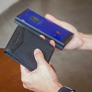 Ví nam da bò cao cấp Gianni Conti Italy 587620BLA - màu đen