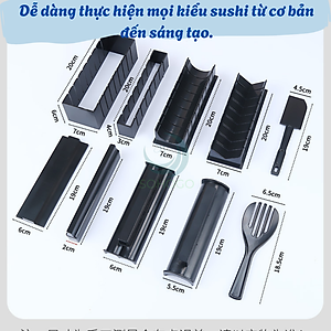 Bộ Khuôn Làm Sushi 10 Món Đa Hình Dạng Dụng Cụ Làm Sushi 10 Món – Nhanh Gọn, Tiện Lợi Khuôn Sushi 10 Món – Dễ Dàng Tạo Hình Đẹp Bộ Làm Sushi 10 Món – Chất Liệu Nhựa ABS An Toàn SushiSet 10 – Đầy Đủ Dụng Cụ Làm Sushi Tại Nhà