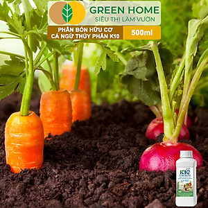 Phân Đạm Cá Hữu Cơ Sinh Học GreenHome, Dịch Cá Biển Thủy Phân K10, Chai 500ml, Hàm Lượng Dinh Dưỡng Cao, Thế Hệ Mới, Công Nghệ Nhật Bản