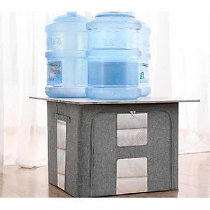 Túi vải đựng đồ quần áo khung thép chịu lực - Hộp đựng thú nhồi bông, sách vở, chăn màn, đồ chơi bằng vải- Tủ vải loại lớn 66L chính hãng LuckyDecor
