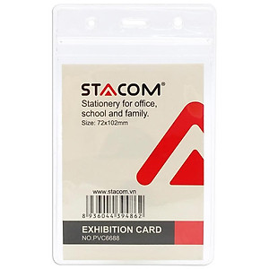 Bộ 4 Bảng Tên Nhựa PVC Stacom Có Khóa Kéo ID-PVC6688