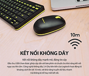 Combo chuột phím không dây Logitech MK240 - Hàng chính hãng