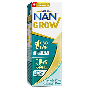 Thùng sữa bột pha sẵn Nestlé NANGROW 6(4x180ml) sữa mát công thức từ Thụy Sĩ với 100% Canxi giúp bé cao lớn vượt trội dành cho bé từ 1 tuổi