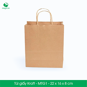 MTG1 MTG1T - 22x16x8 cm - Combo 25 túi giấy Kraft Nhật cao cấp