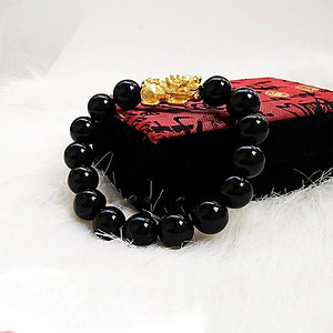 Vòng tay đá thạch anh đen mix Tỳ hưu MS258, Vòng tay phong thủy hợp mệnh Thủy, Mộc, Thổ cho nam và nữ