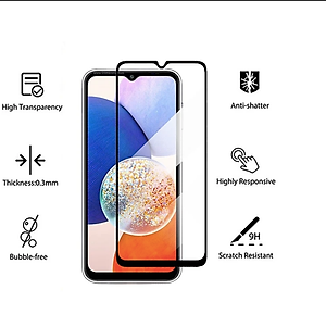 Kính Cường Lực Full Màn 9D Cho Samsung Galaxy A05, A05s, A15, A25 Tấm Dán Màn Hình Độ Cứng 9H  - Hàng chính hãng