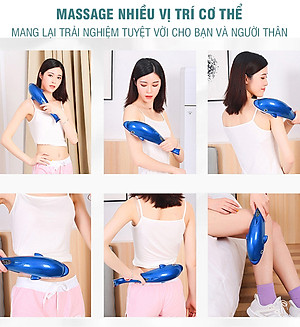 Máy mát xa cầm tay cá heo 6 đầu Nikio PL 608B điện tử