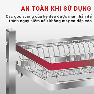 Kệ chén bát thông minh chất liệu inox cao cấp không han gỉ 1 tầng tiết kiệm không gian gia đình - Hàng loại 1