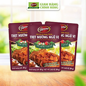 Combo 3 gói Xốt Gia vị hoàn chỉnh Barona - Thịt Nướng Ngũ Vị 80g