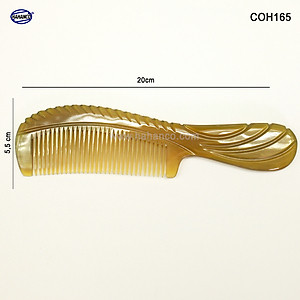 Lược sừng xuất Nhật (Size: XL - 20cm) COH165 - Thân khía dáng Cổ điển cao cấp đẹp hoàn hảo - Chăm sóc tóc - HAHANCO