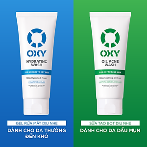 Sữa rửa mặt cho nam Oxy sạch dịu nhẹ, kiềm dầu dạng kem Oxy Oil Acne Wash 100g