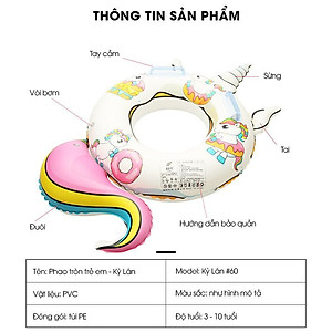 Phao bơi tròn trẻ em dễ thương Kỳ Lân DJS-98 60cm