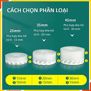 Cuộn Ron Dán Che Khe Cửa,Chân Cửa HT SYS - Lớp Keo Dán 3M Chống Nước - Chống Gió Lùa - Chống Ồn - Bụi Bẩn - Ngăn Côn Trùng -  Cuộn 25mm/35mm/45mm Dài 2 Mét