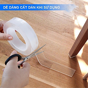 Băng Keo Dán Băng Dính 2 Mặt Nano Trong Suốt Đa Năng Siêu Dính Chống Nước Deli - Nhiều Kích Cỡ