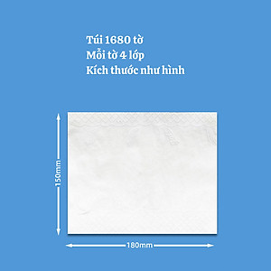 Bịch Khăn Giấy Rút 1680 Tờ 4 Lớp Treo Tường Bafentu Nội Địa Trung Cỡ Lớn Tiện Dụng