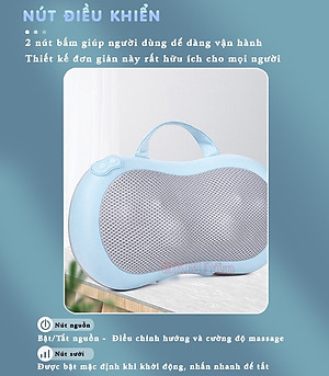 Gối Massage Hồng Ngoại, Máy Mát Xa Cổ Vai Gáy, Matxa Toàn Thân Nikio NK-135DC - Công Nghệ Xoa Bóp Chuyên Sâu, Sưởi Ấm Hồng Ngoại - Pin sạc