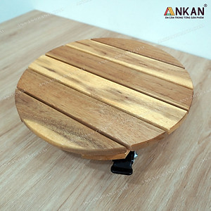 Đế Kê Chậu Cây Có Bánh Xe ANKAN, R30cm Làm Giá Đỡ Kệ Hoa Cây Cảnh, Màu Vàng Nắng, Chịu Tải 150Kg