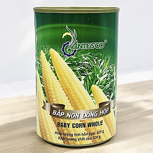 Combo 6 hộp Bắp non đóng hộp (6 hộp x 425gr) - Bắp đóng hộp (425gr) - Thương hiệu Antesco