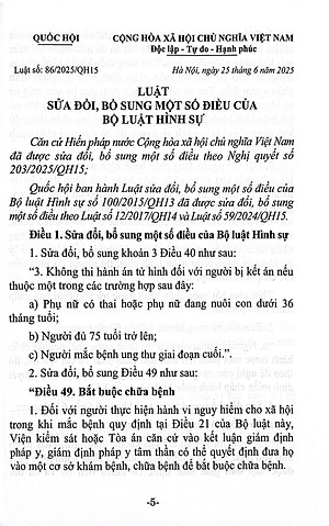 Sách - Luật Sửa Đổi, Bổ Sung Một Số Điều Của Bộ Luật Hình Sự Năm 2025