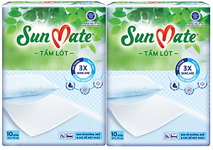 Combo 2 Tấm lót SunMate cải tiến mới 10 miếng (45 x 70cm)